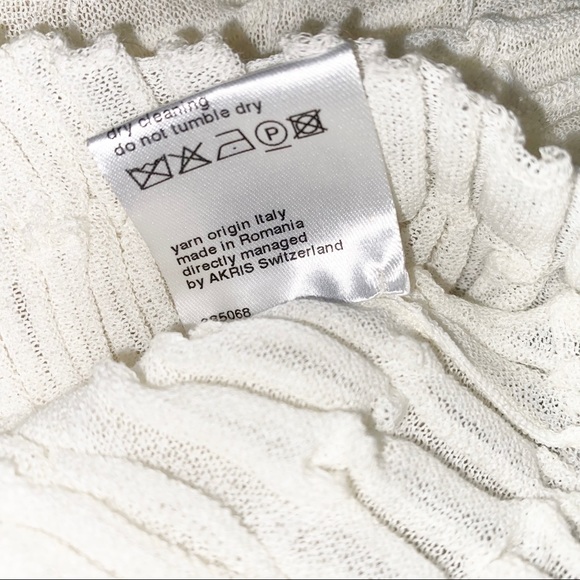 Akris White Sheer Gauze Smocked Blouse - Picture 10 of 12